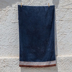 White Fabric Πετσέτα Θαλάσσης Βαμβακερή Μπλε White Fabric Πετσέτα Θαλάσσης Βαμβακερή Μπλε