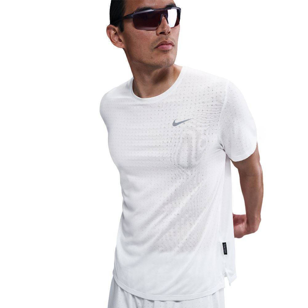 white and silver nike shirt