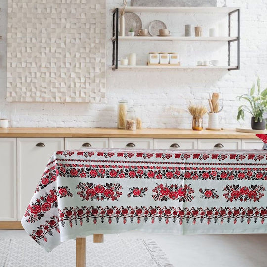 Kotonia Home Față de masă Din Bumbac Set Rustic 150x160cm