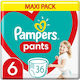 Pampers Памперси гащи Pants № 6 за 15+kg 36бр