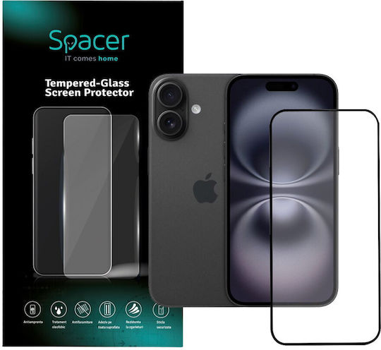 Spacer 0.3mm Tempered Glass Negru (iPhone 16)