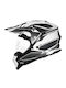 Yohe 632A G6H White / Black / Grey Motorcycle Helmet On-Off ECE 22.06 with Sunvisor