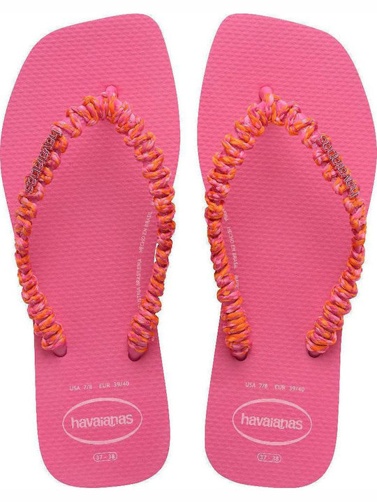 Slim Square Flip Flops In Fuchsia Colour