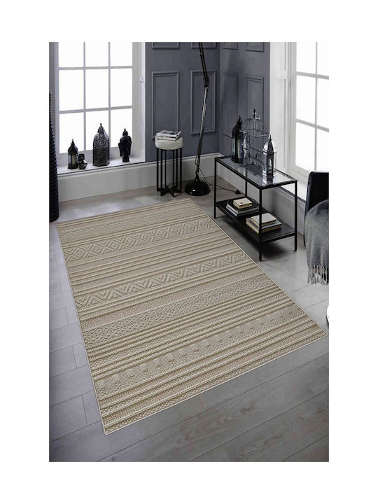 Conceptum Hypnose Teppich Rechteckig Synthetisch,Polyester/Cotton/Leather Beige-grey