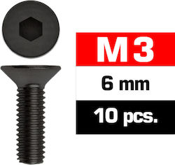 Ultimate Racing M3x6mm Плоски Винтове 10 Бройки