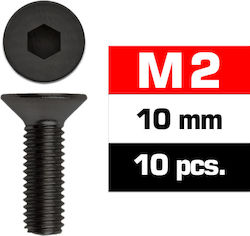 Ultimate Racing M2x10mm Flache Kopfschrauben 10...
