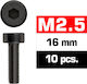 Ultimate Racing M2.5x16mm Schrauben mit Kopf 10...