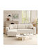 Ecksofa mit Rechteckecke Samt Weiß Creme 241x153x83cm