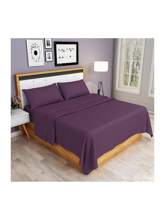 Kotonia Home Cearșaf Super dublu 220x240cm. Violet