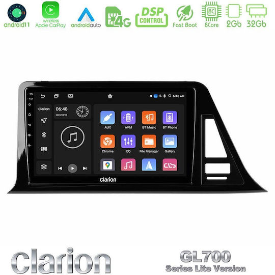 Clarion Ηχοσύστημα Αυτοκινήτου για Toyota C-HR 2017 (Bluetooth/USB/WiFi/GPS/Apple-Carplay/Android-Auto) με Οθόνη Αφής 9"