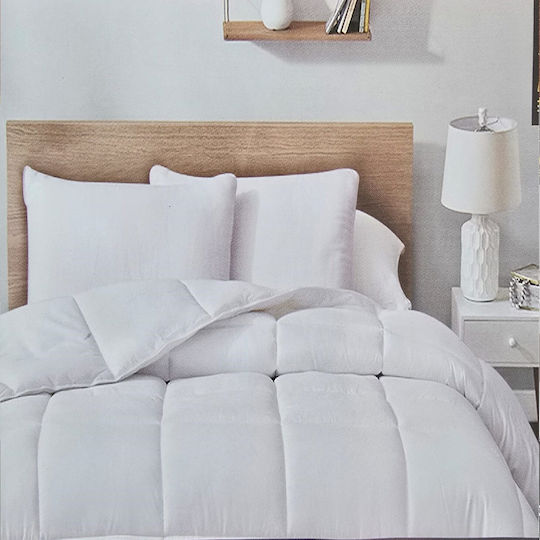 Kotonia Home Husă de pătură cu Umplutură Microfiber Dublu 200x220cm Alb 200 g/mp²Gsm