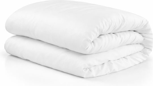 Kotonia Home Husă de pătură Set de fețe de pernă cu Umplutură Microfiber Single 140x200cm Alb 2buc 150 g/mp²Gsm