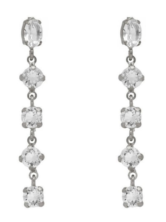 Victoria Cruz Earrings made of Silver with Stones