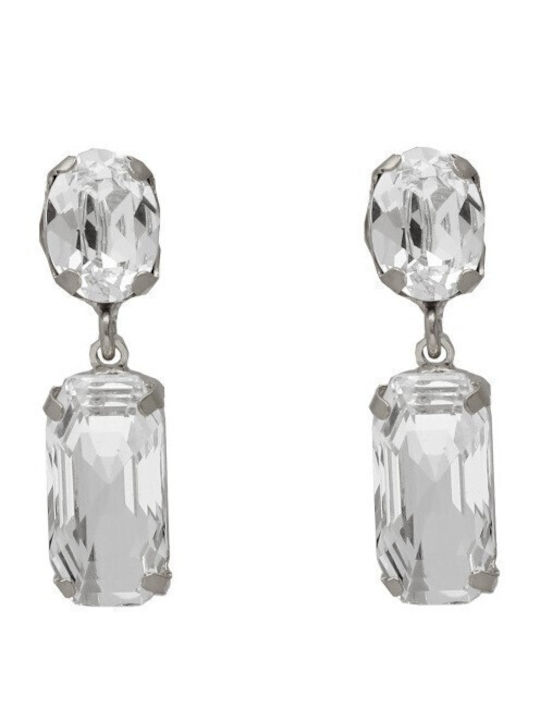 Victoria Cruz Earrings made of Silver with Stones