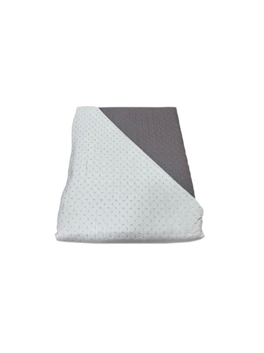 Cross Design Coverlet Super King Light Gray Lig...