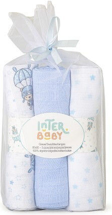 Interbaby Πάνα Αγκαλιάς 80x80cm 3τμχ