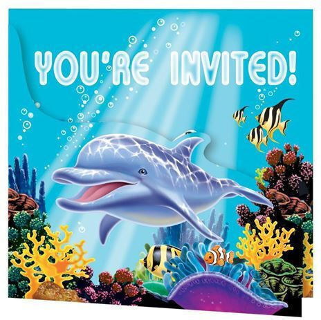 Invitații Ocean Party Creative Converting 8 Bucăți