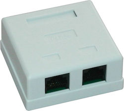 Emtex Emt-utp5e-2p-pt Cat.5e Double Surface-mounted Utp Socket