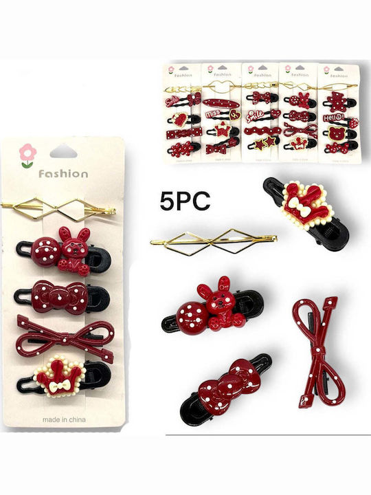 Set of Kids Hair Clips with Bobby Pin 5pcs