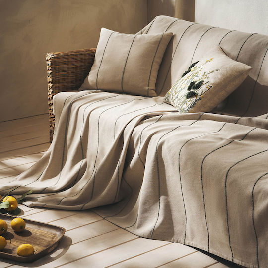 Gofis Home Rabia Sesselüberwurf Jacquard 180x180cm Beige/Grün