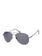 Paolo Moss Men's Sunglasses with Black Metal Frame and Black Lens