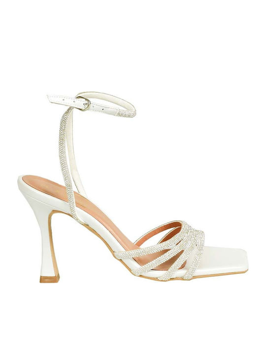 Marron Sandals White