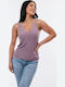 Damen Bluse Ärmellos Pink