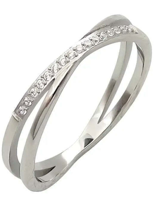 Charmy Ring with Zircon made of Steel