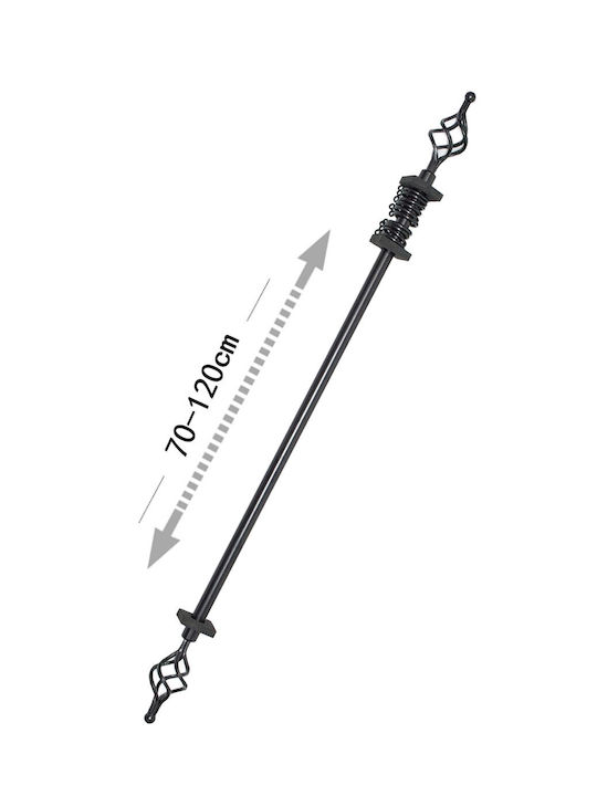Tpster Metallisch Vorhangstange Einfach Φ16mm 70cm Black