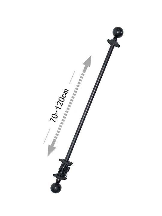 Tpster Metallisch Vorhangstange Einfach Φ16mm 70cm Black