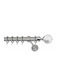 Metallic Curtain Pole Lumi Nickel Satin Double with Rail Φ25mm 360cm Nickel Satin
