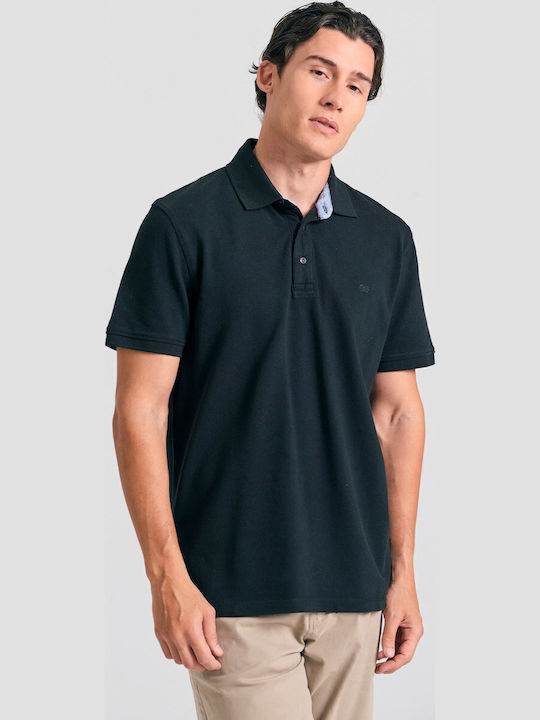 Polo Short Sleeve Black Blouse
