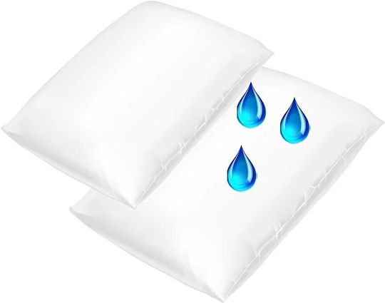 Kotonia Home Set Față de Pernă Impermeabile Albe 70x70cm.