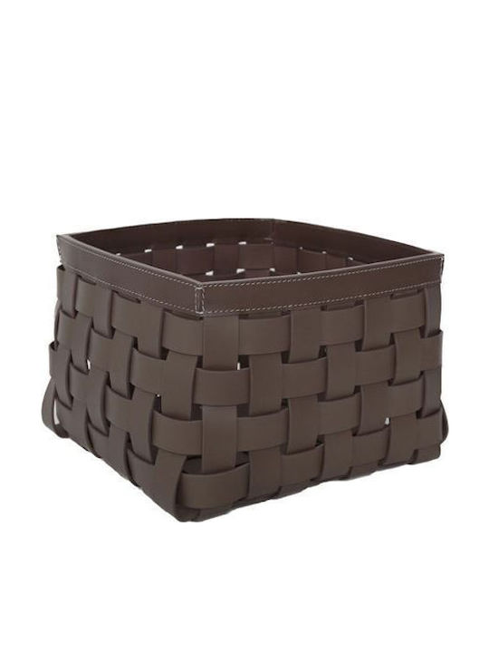 Leather Woven Medium Elephant Decorative Basket Leather Artificial Leather White 25x25x18cm