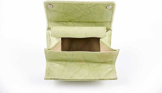 Fetiche Leather Καπνοθήκη από Δερματίνη με Κούμπωμα Yellow Green