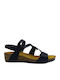 Anatomic Women's Leather Ankle Strap Platforms Black
