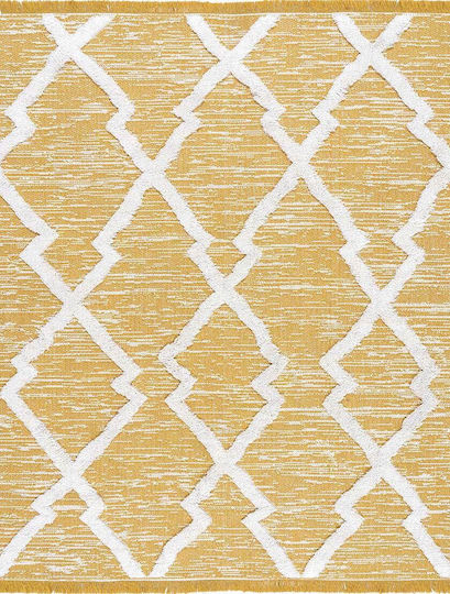 Madi Antler Covor Rectangular Bumbac Galben