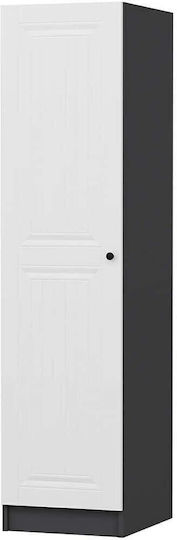 Single Door Wardrobe Minar Anthracite-white 45x52x210cm