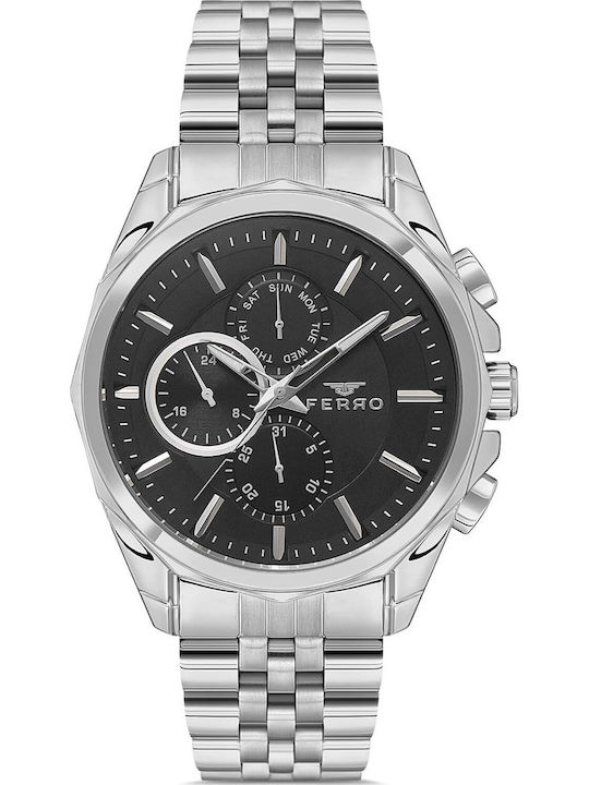 Ferro Men's Watch Battery with Silver Metal Bra...