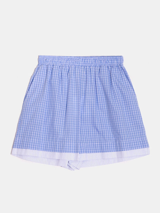 Ψηλόμεσο Shorts Lumina Καρό Μπλε Μπλε