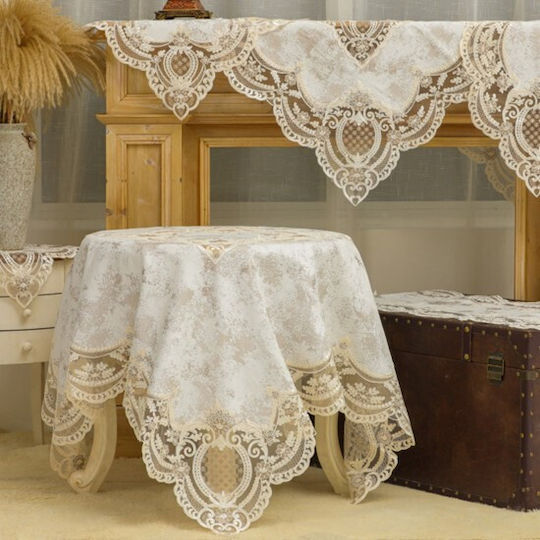 Liolios Home Ράνερ Σετ 3τμχ Pls-tb1101 με Κέντημα Lt Coffee