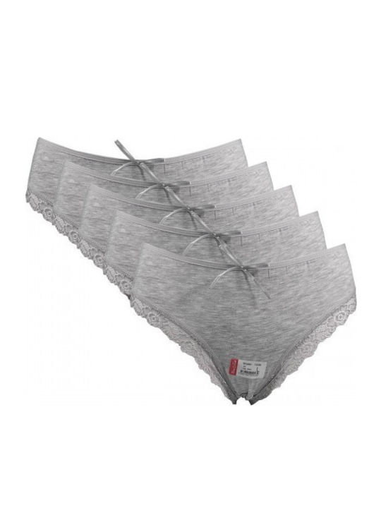 New Lilla Ψηλόμεσα Slip MultiPack με Δαντέλα Γκρι