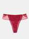 Damen-Slips Zeichenfolge Transparent Burgundisch Burgundisch
