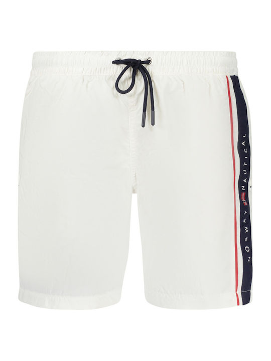 Men's Swimwear Shorts White with Patterns