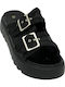 Women's Flat Sandals Anatomic Flatforms in Black Color