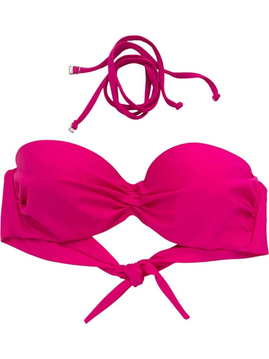 Omero Strapless Bikini Top Φούξια