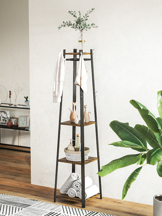 HomCom Καλόγερος Μεταλλικός Καφέ / Μαύρος 34x34x170cm