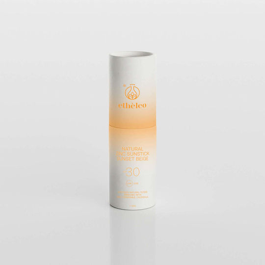 Etheleo Natural Zinc Sunset Beige Αδιάβροχο Αντηλιακό Stick Προσώπου SPF30 30gr