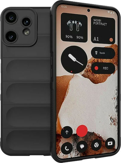 Techsuit Magic Umschlag Rückseite Silikon Schwarz (Nichts CMF Phone 2 Pro)