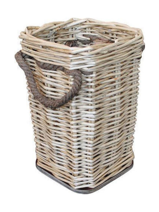 Atmosphera Decorative Basket Wicker Gray 25x25x40cm